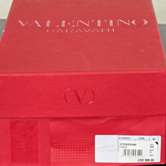 $980 MSRP- Authentic Valentino Garavani 5Y2S0I03VNM Vlogo Loafers- US 12/EU 45